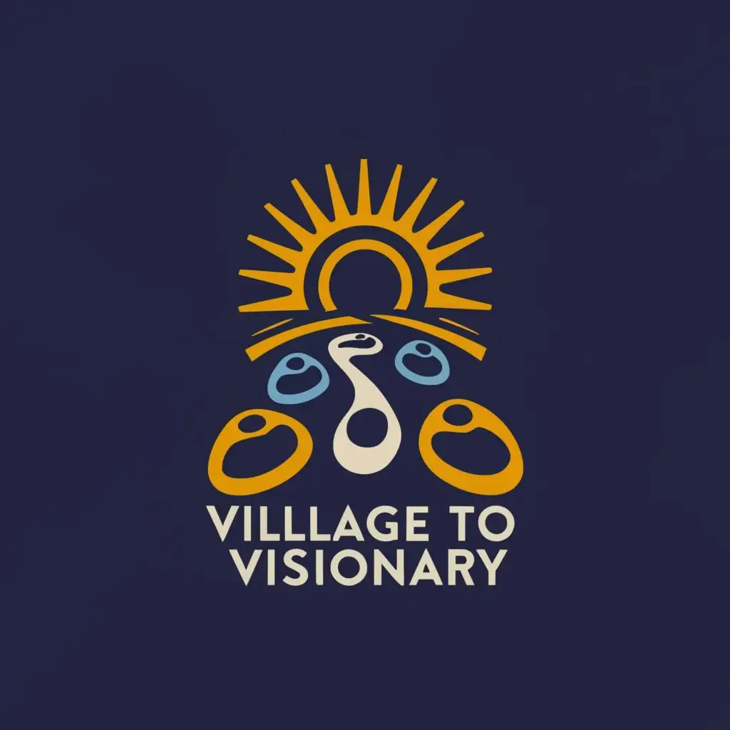 a logo design,with the text "Village to Visionary", main symbol:Kids excelling path,Moderate,be used in Nonprofit industry,clear background