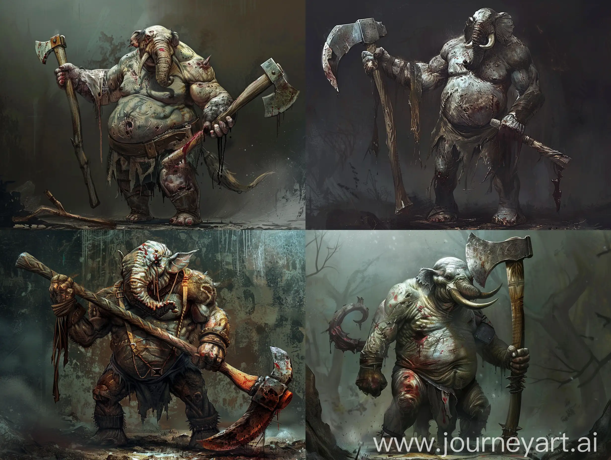 Giant-Demonic-Elephant-Boss-with-Axe-Dark-Fantasy-Concept-Art