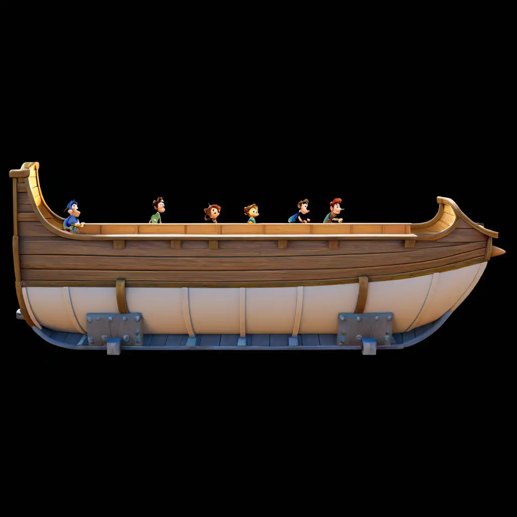 PixarStyle Animated Log Flume Boat Adventure