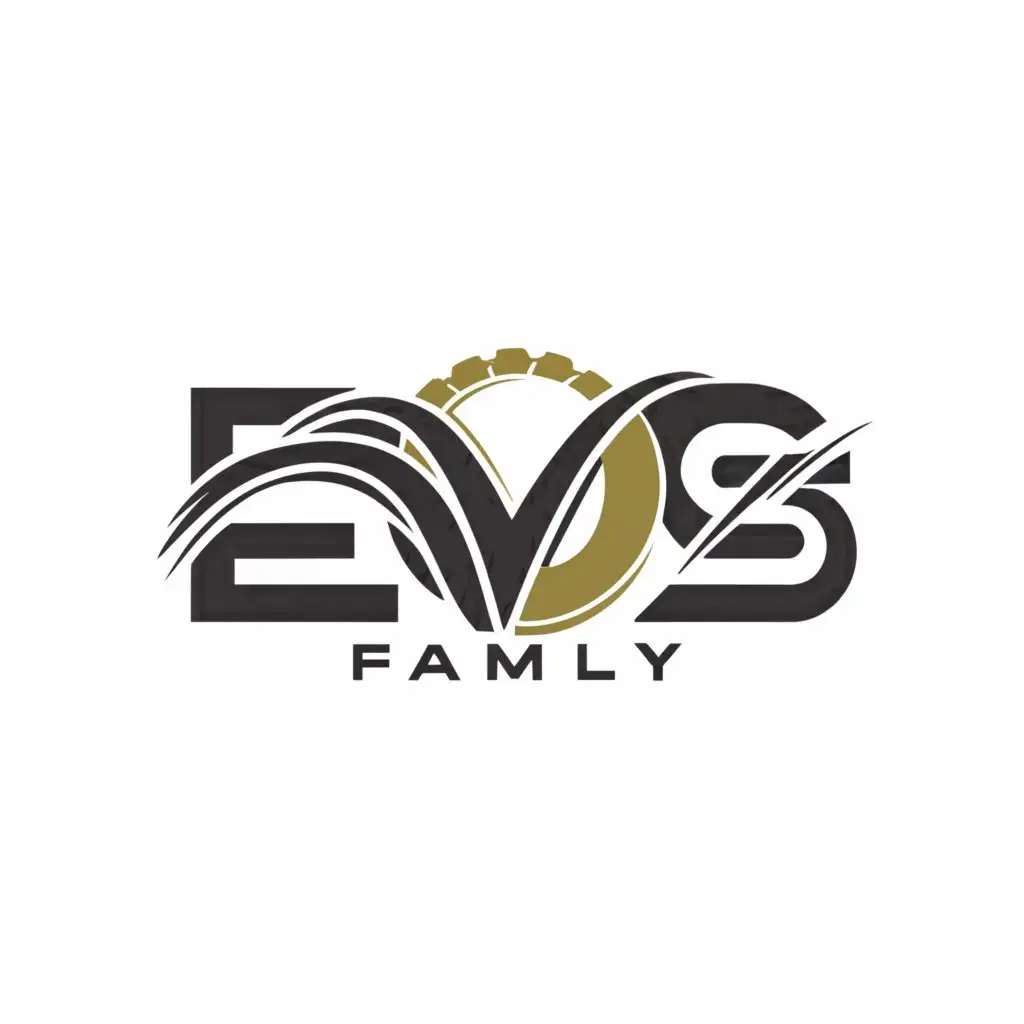 a logo design,with the text "EVOS FAMILY", main symbol:EVOS,Moderate,be used in Automotive industry,clear background