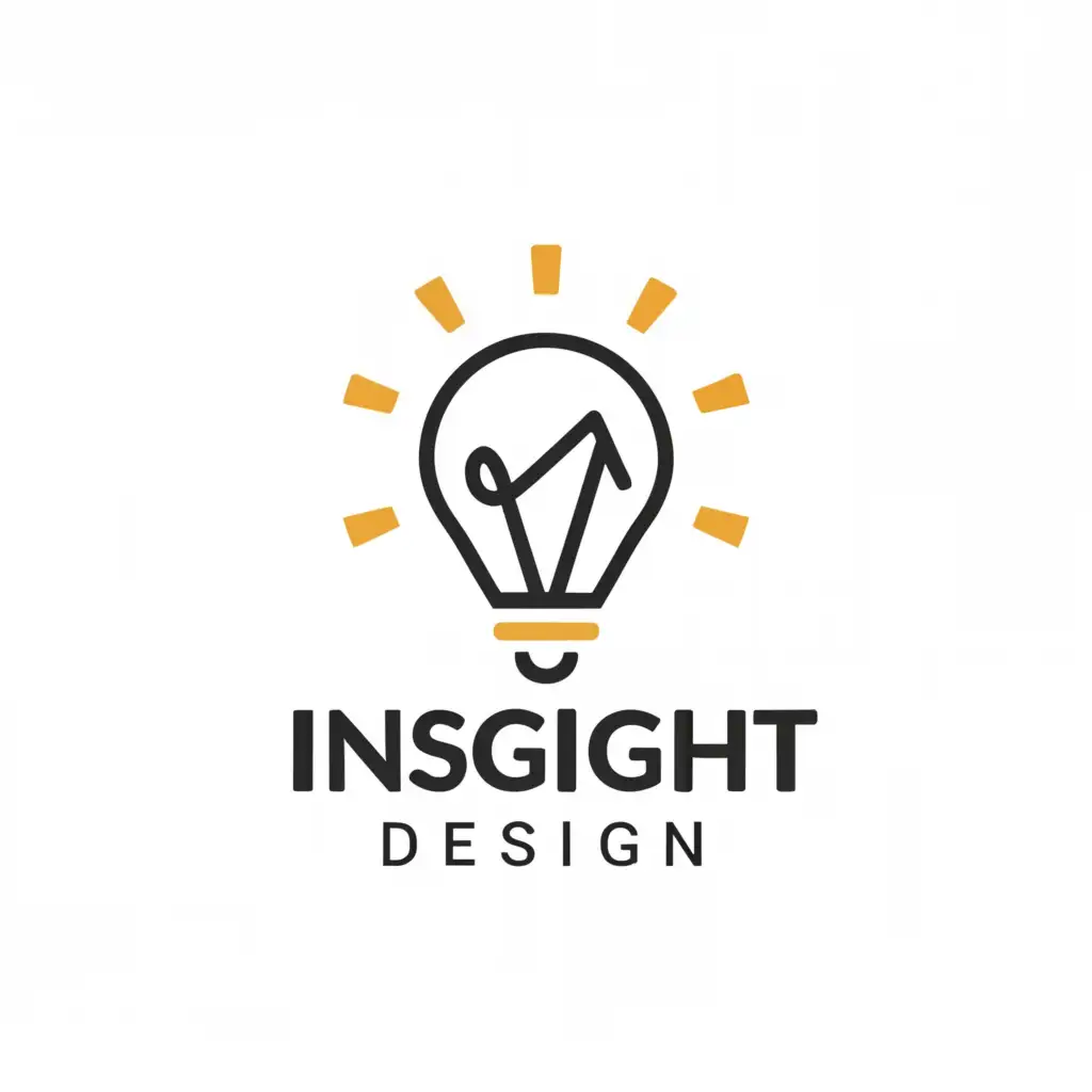a logo design,with the text "Insight Design", main symbol:Light bulb,Minimalistic,clear background