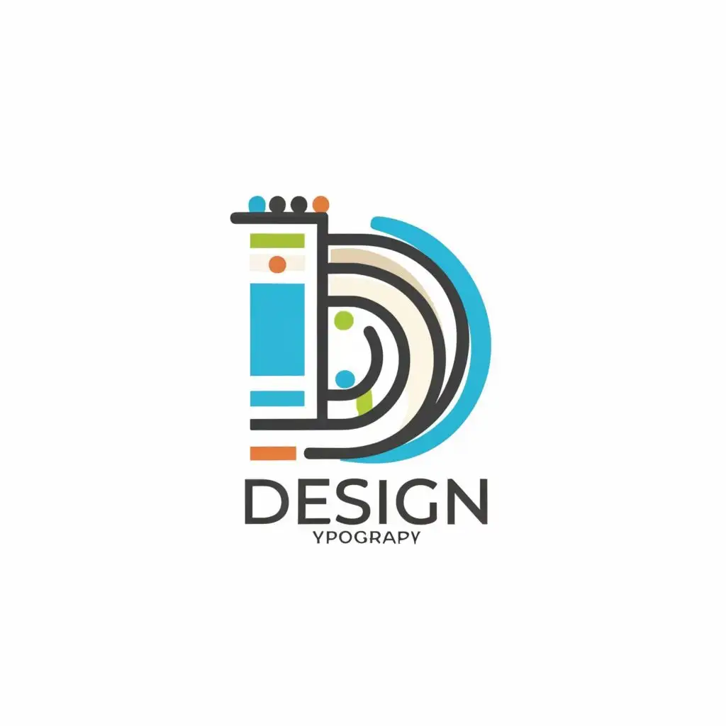 logo, d, with the text "design", typography