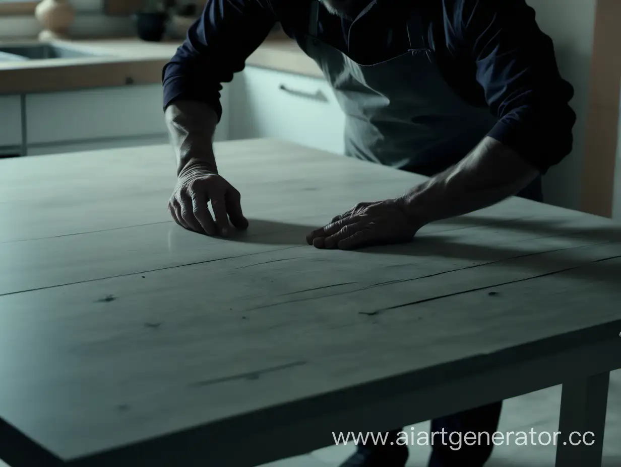 Master-Assembling-Kitchen-Table-in-Cinematic-Style
