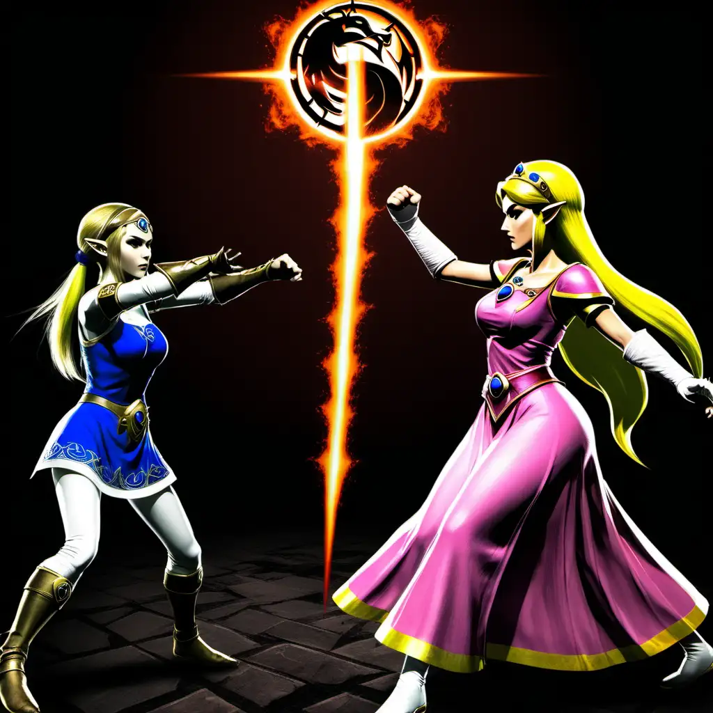 Epic Clash Princess Zelda vs Princess Peach in Mortal Kombat Style