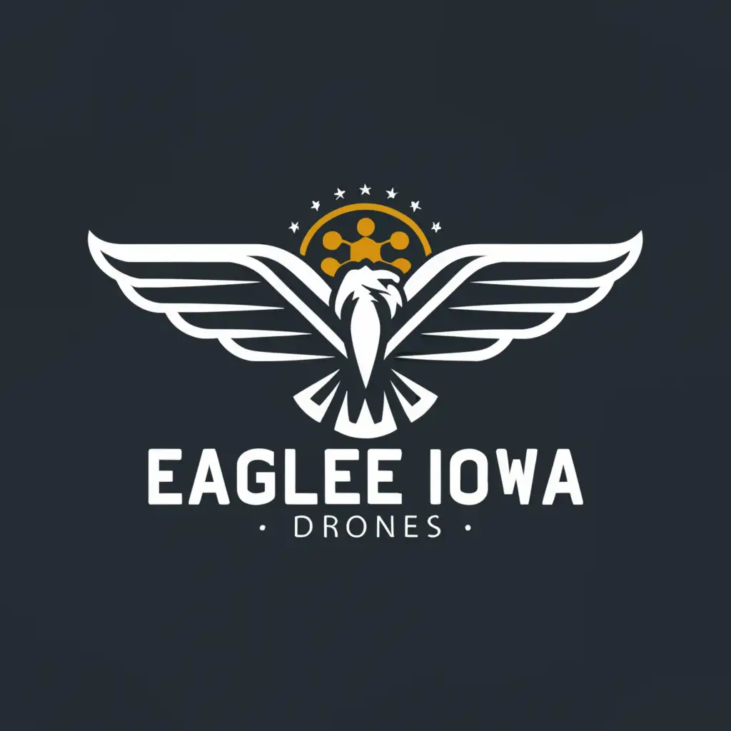 a logo design,with the text "eagle iowa drones", main symbol:Eagle,Minimalistic,be used in Real Estate industry,clear background