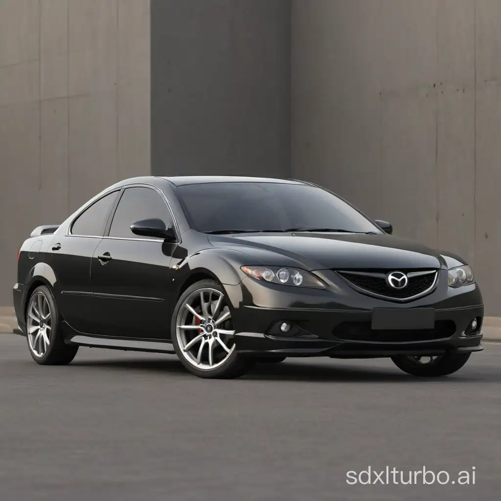 Mazda 6,2007 style,Black,Tech style，mps coupe, old model,c4d,oc,render,3D,8k,