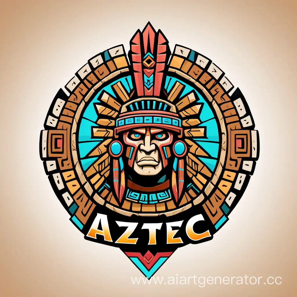 Create a logo for a shooter game with the inscription "AZTEC" 