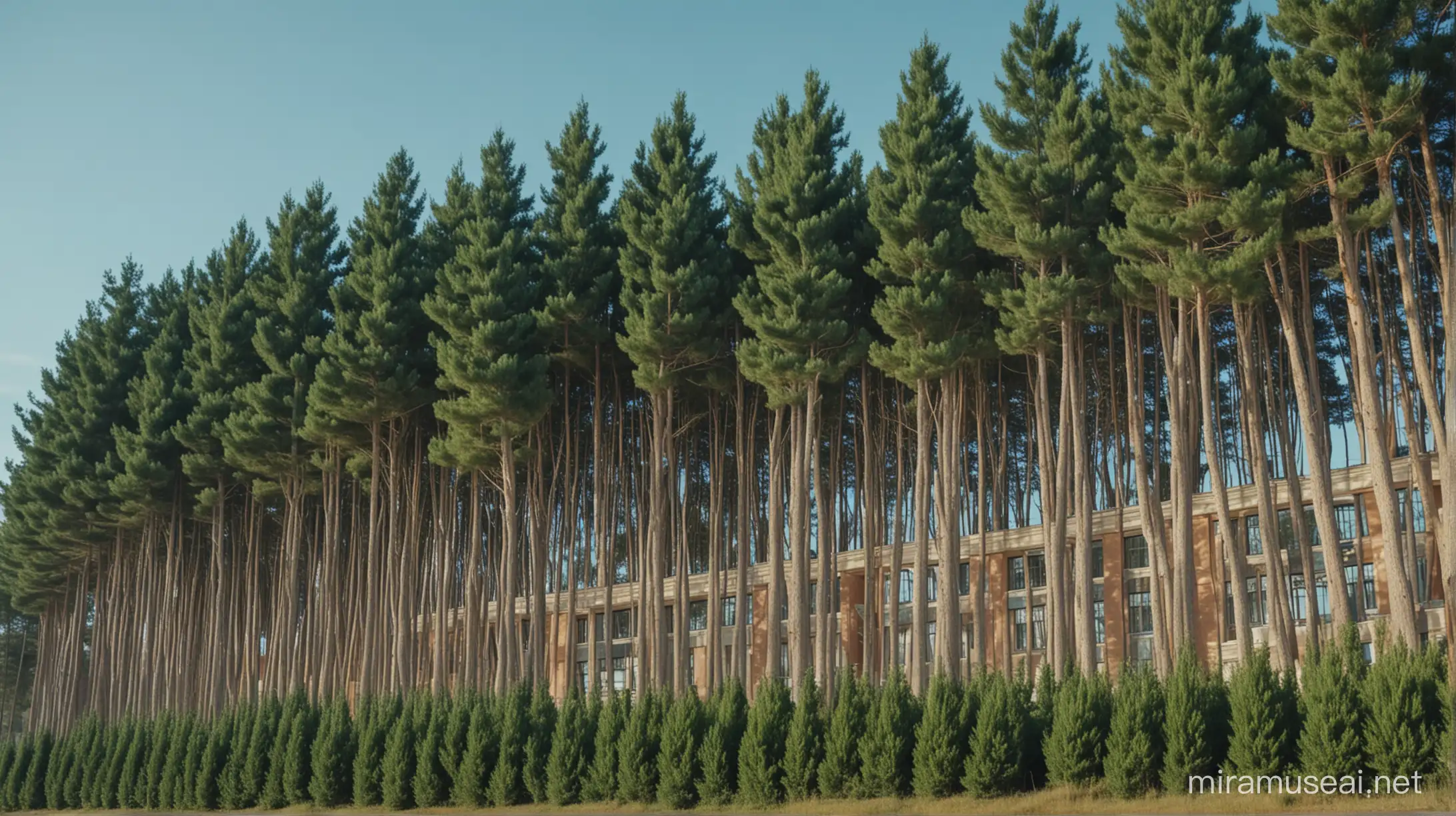Gothic Architecture at Kuban State University in Gelendzhik City with Pine Trees in 4K RTX