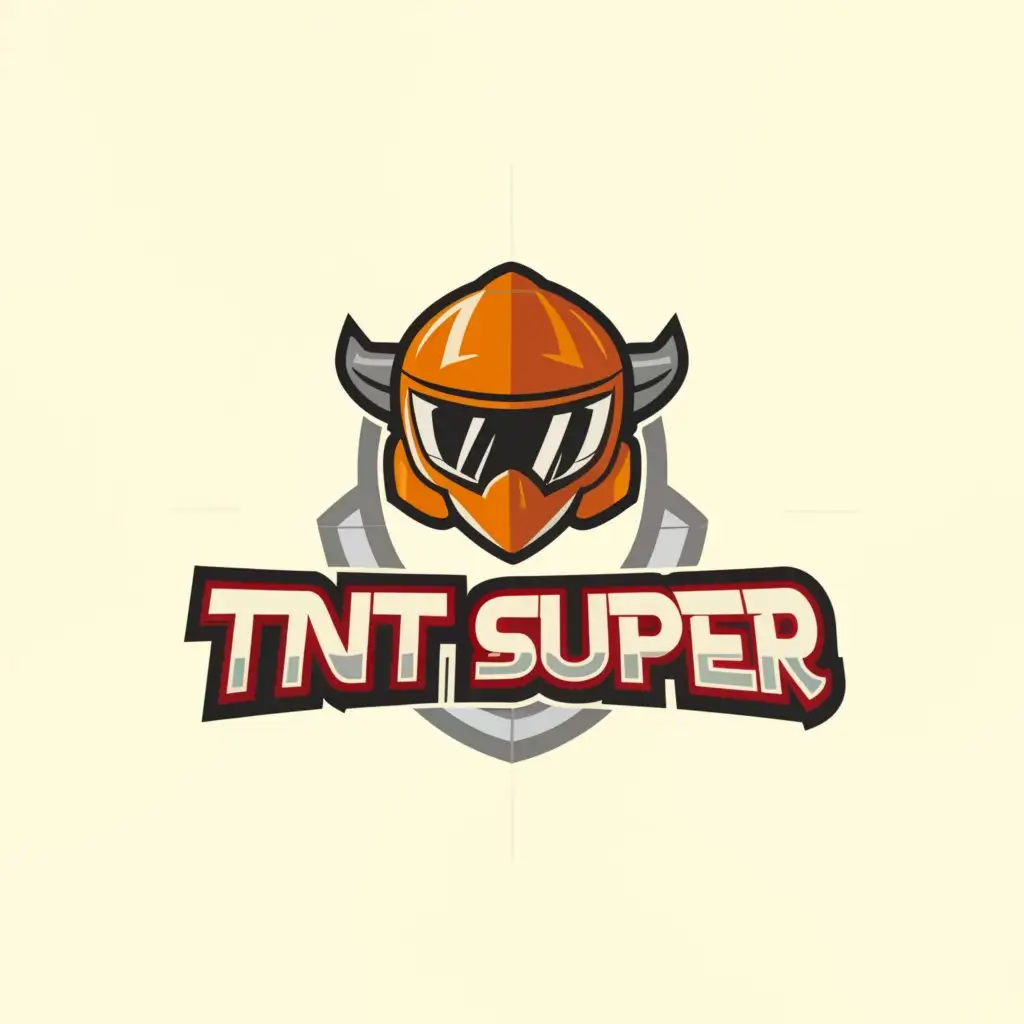 a logo design,with the text "TNTsuper", main symbol:мото шлем,Moderate,be used in Home Family industry,clear background