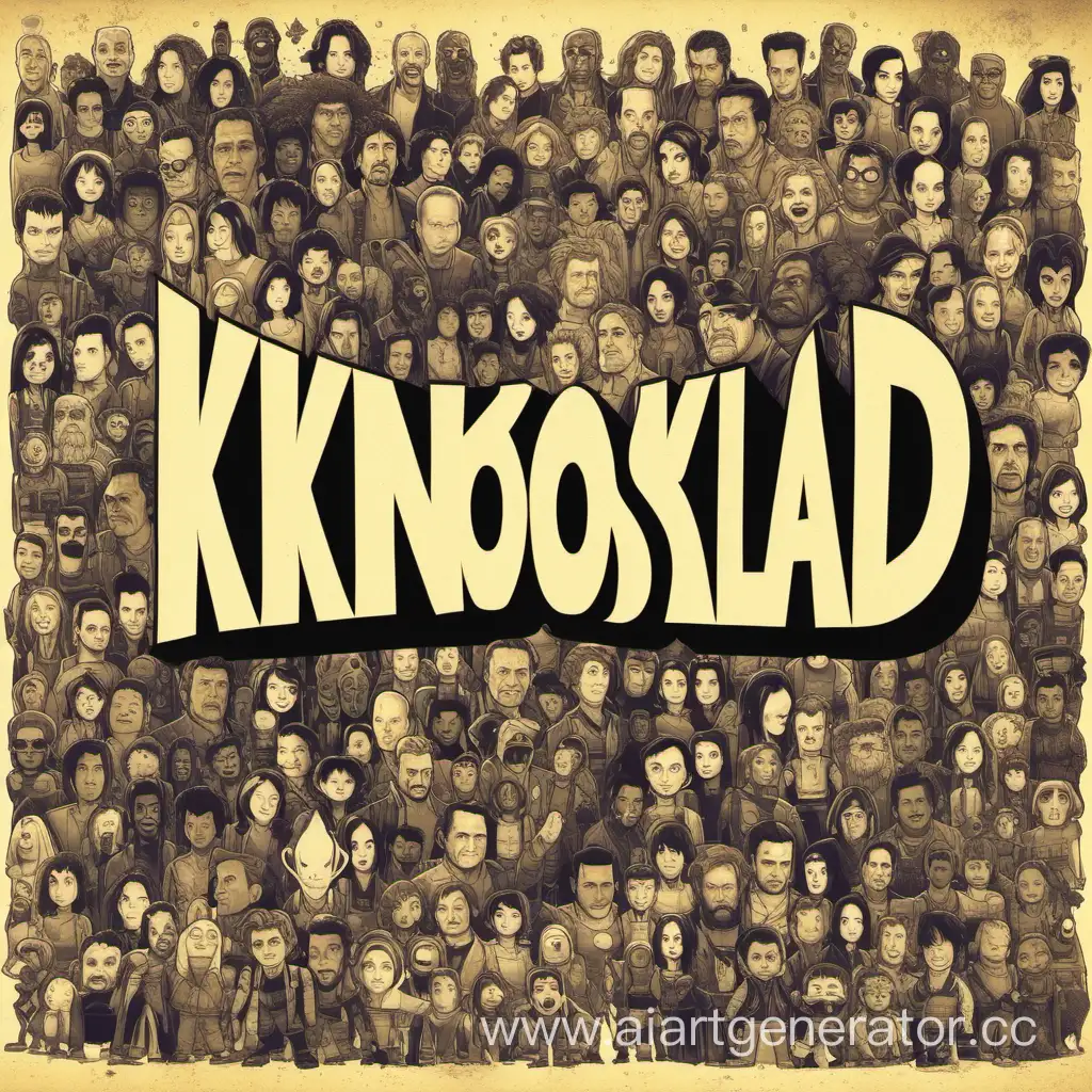 Популярные персонажи из фильмов и сверху надпись KinoSklad

