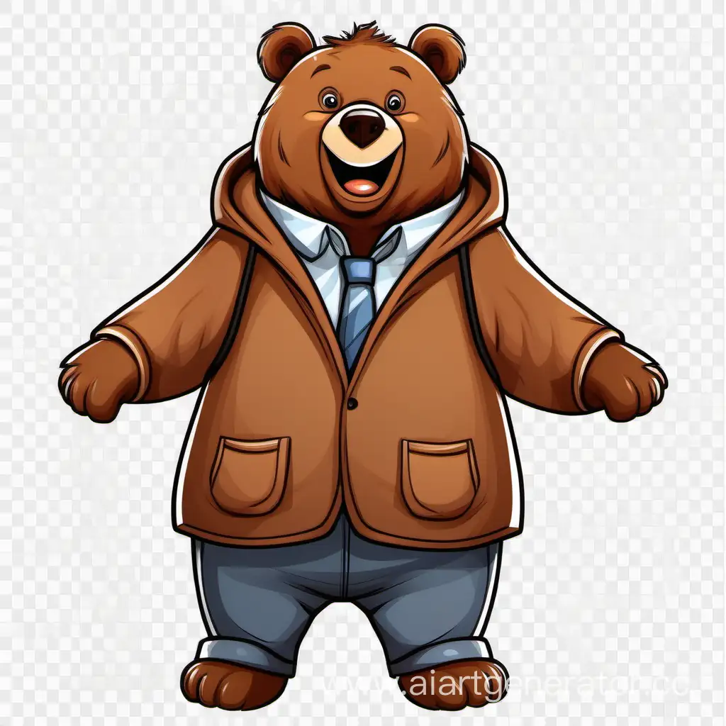 Joyful-Brown-Bear-Character-Standing-Tall-in-Cartoon-2D-Style