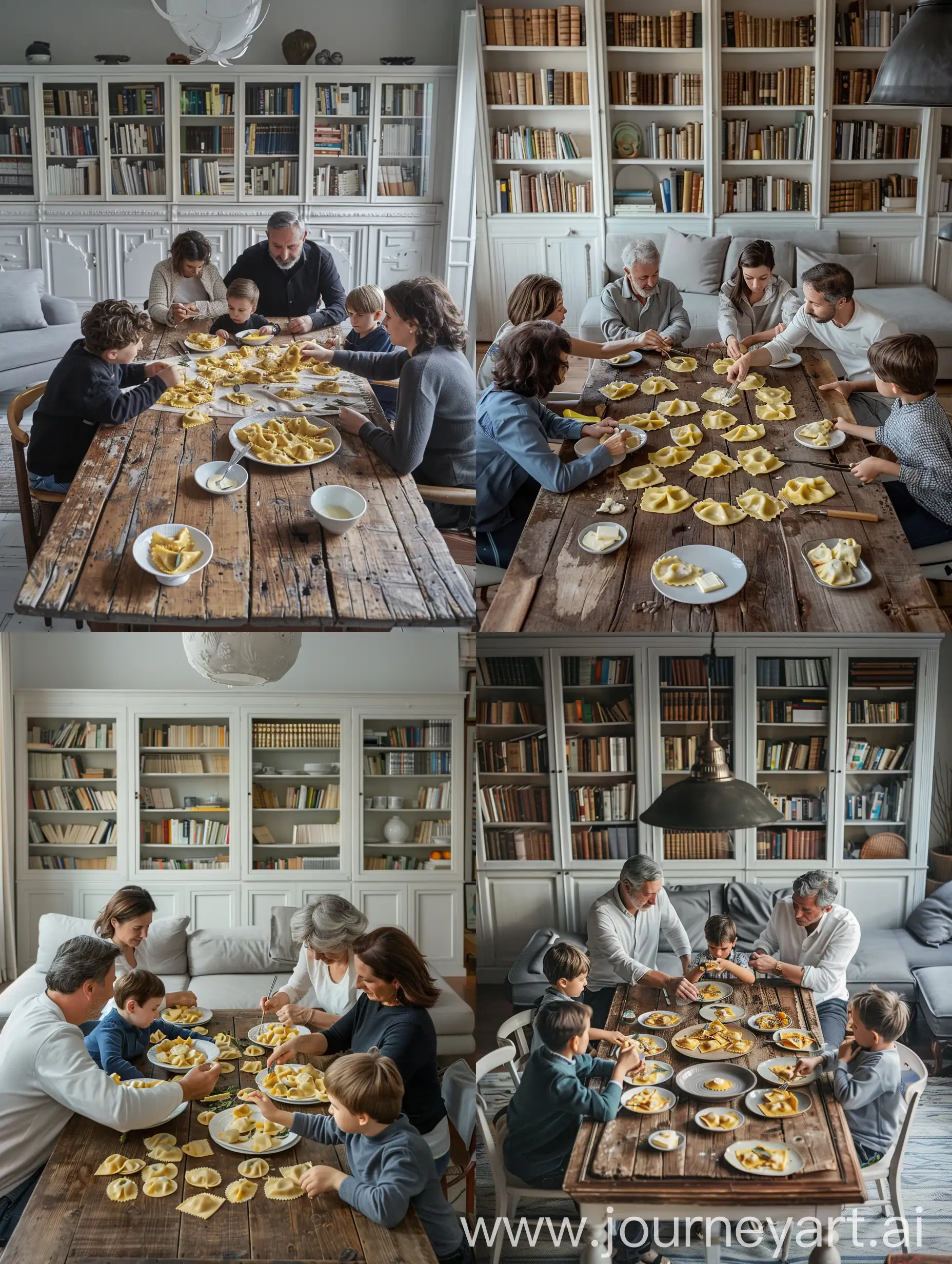 Multigenerational-Family-Dinner-with-Stuffed-Ravioli-Warm-Gathering-Around-Wooden-Table