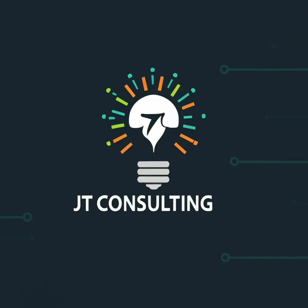 LOGO-Design-For-JT-Consulting-Bright-Spark-Lights-with-Innovative-Typography-for-the-Technology-Industry