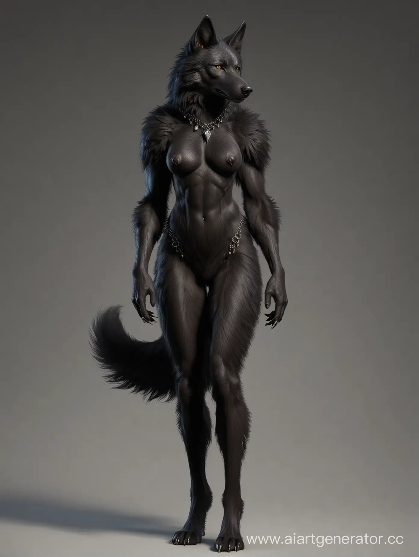 Majestic-Female-Black-Wolf-Standing-Tall-with-Unique-Characteristics