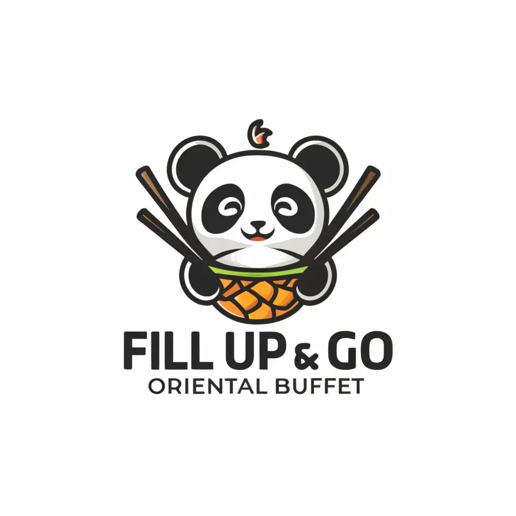 a logo design,with the text "Fill up & go, oriental buffet", main symbol:Main an anime animal oriental,Minimalistic,be used in Restaurant industry,clear background