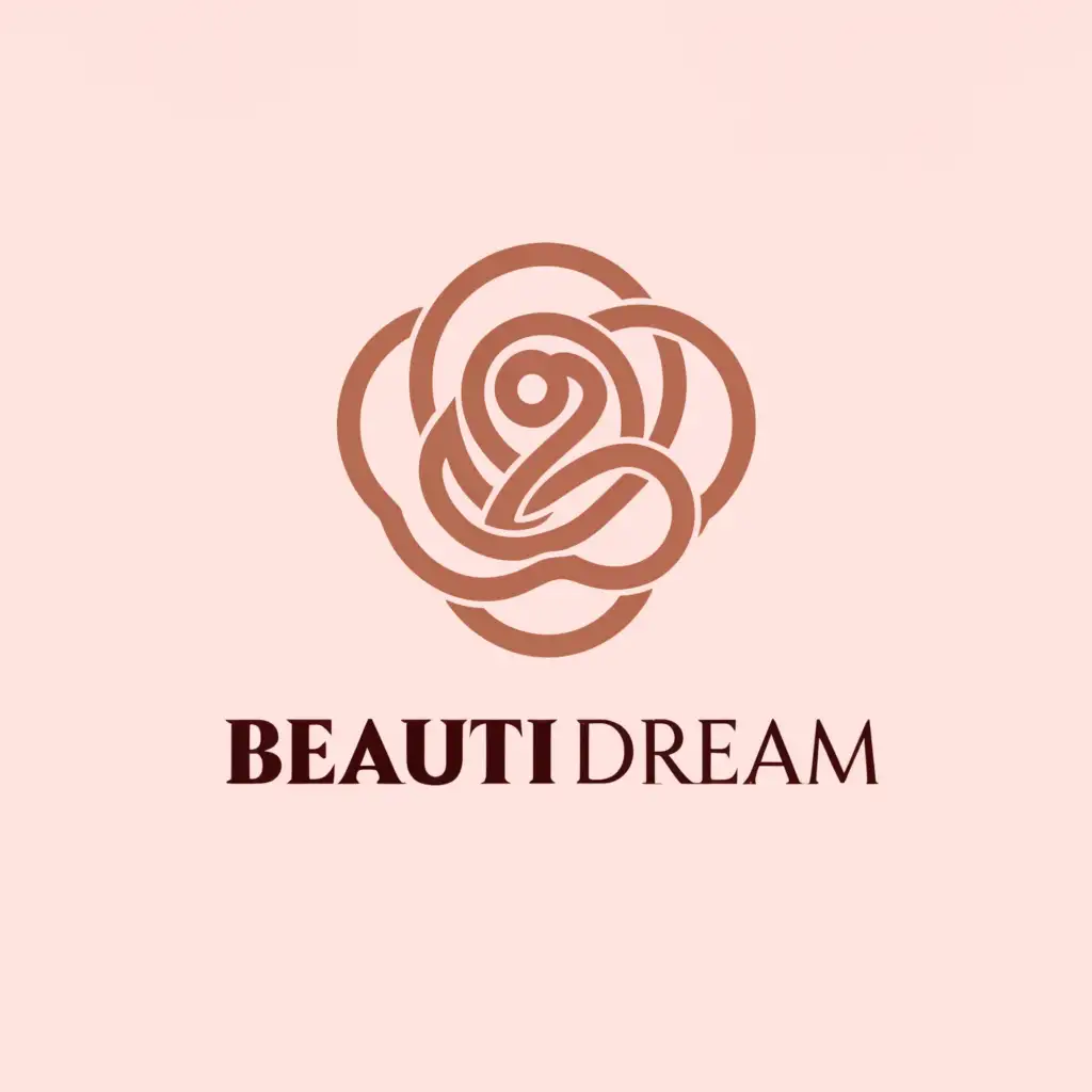a logo design,with the text "BeautiDream", main symbol:A pink rose with feminine vibes
PINK ROSE PINK,Moderate,be used in Beauty Spa industry,clear background