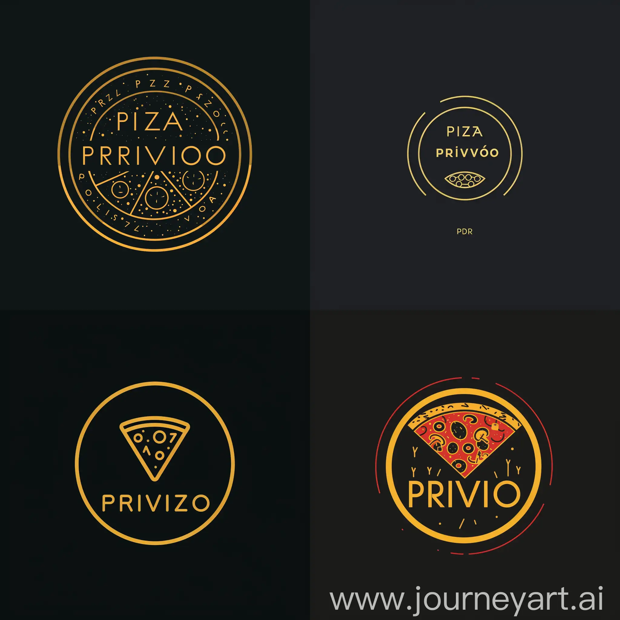 simple circular minimalistic logo
for pizza restaurant called "Pizza Privio"
