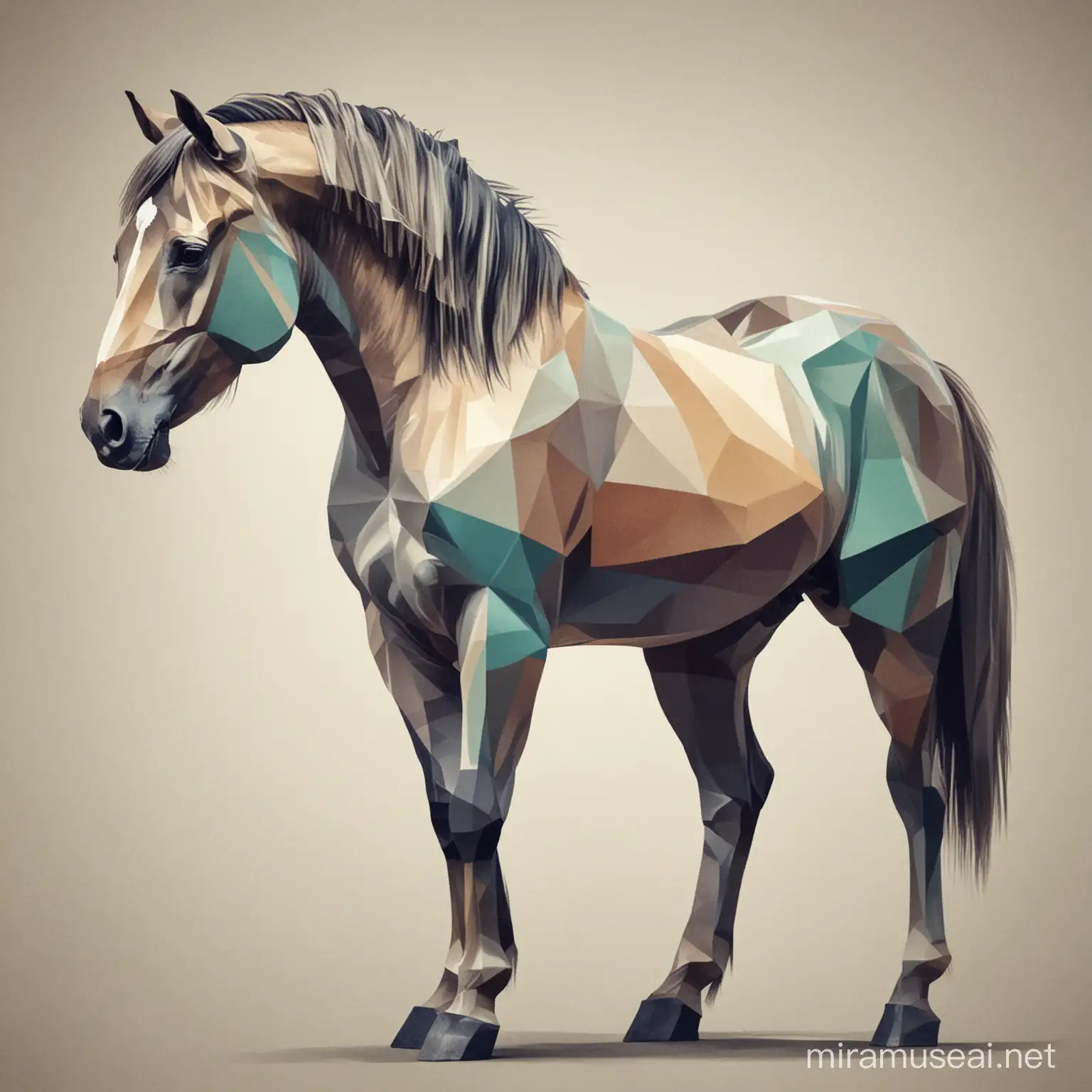 Vibrant Geometric Horse Artwork Abstract Equine Design