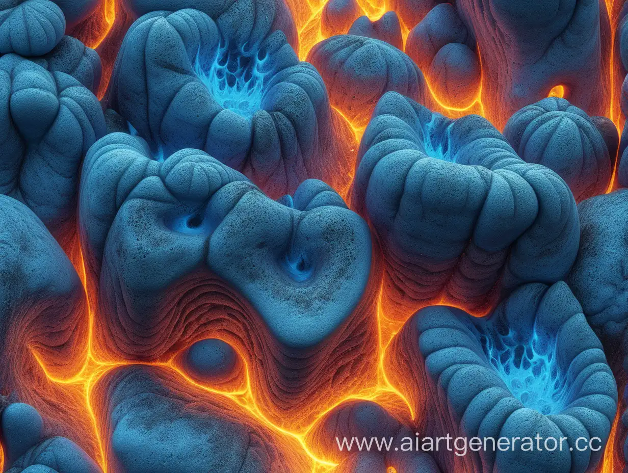 simple photo of a 3D bright flame texture, made of bright blue lava.