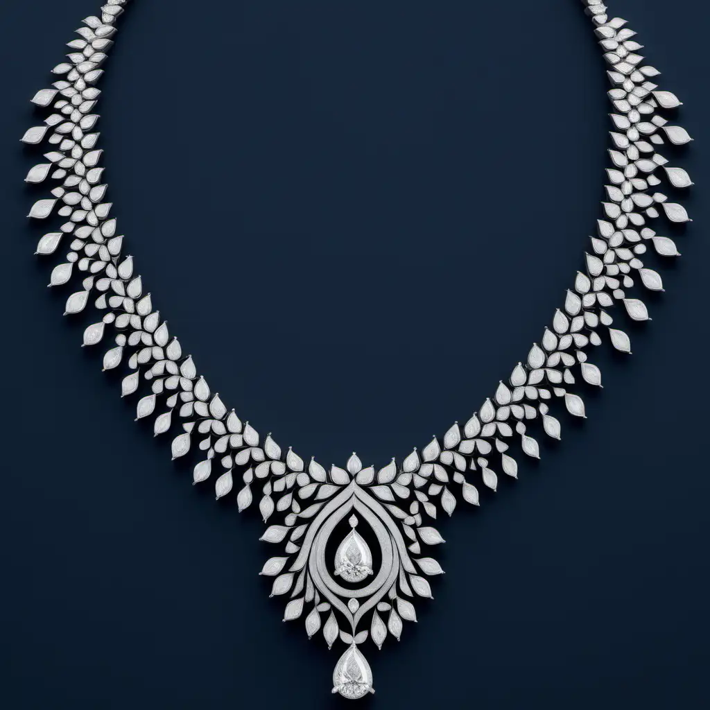 Simple elegant Mughal architecture inspired necklace. Using pear shaped and marquis shaped diamonds. 