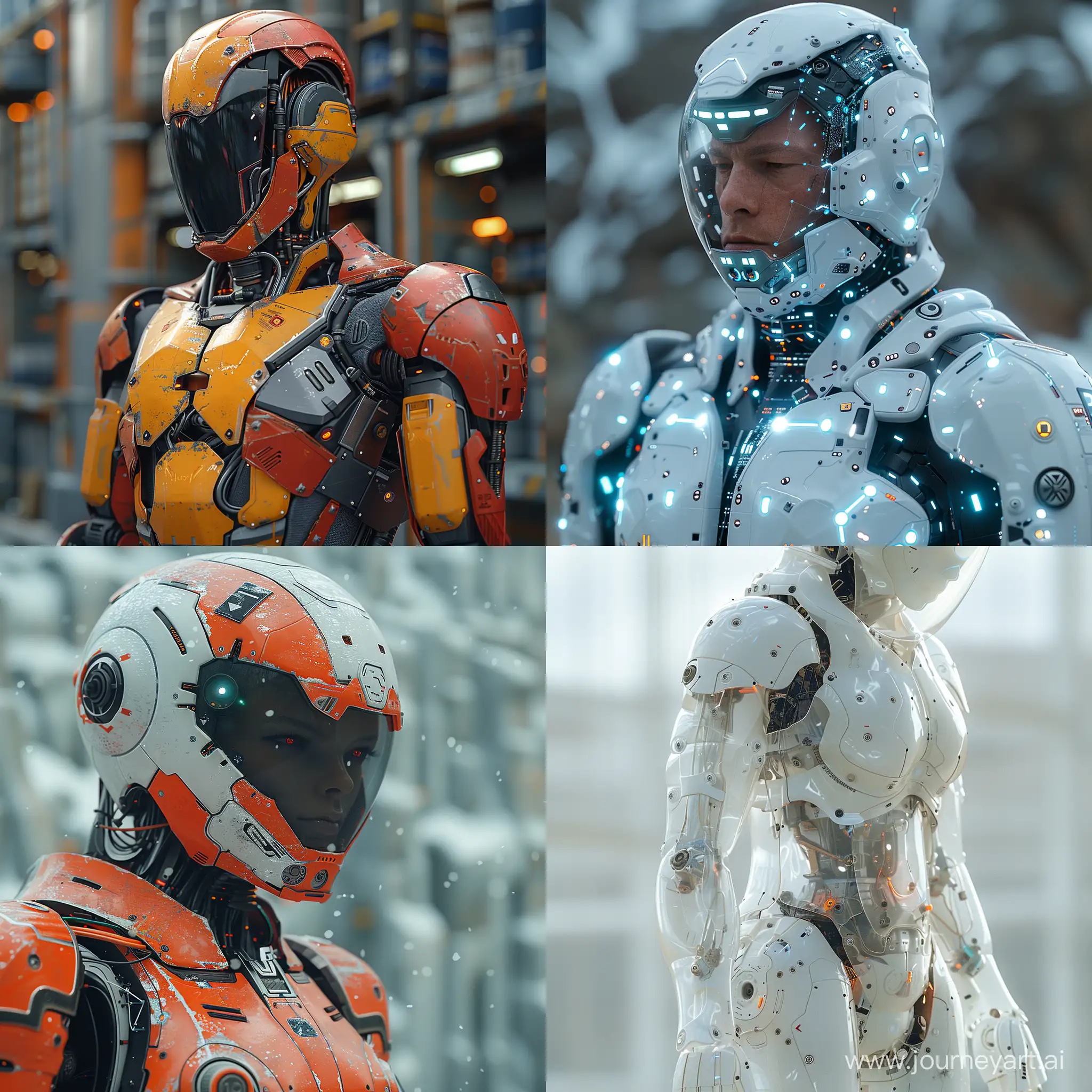Futuristic sci-fi high-tech human, recycling, octane render --stylize 1000