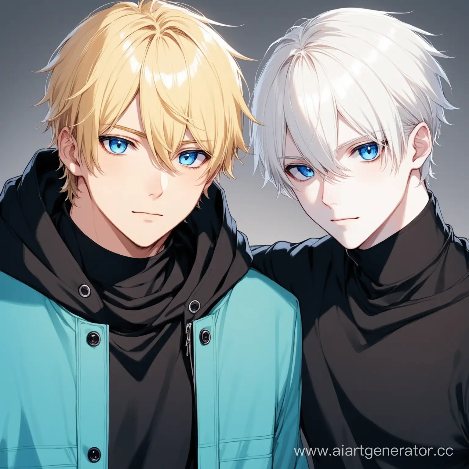 Stylish-Duo-WhiteHaired-and-BlondHaired-Men-in-Fashionable-Attire