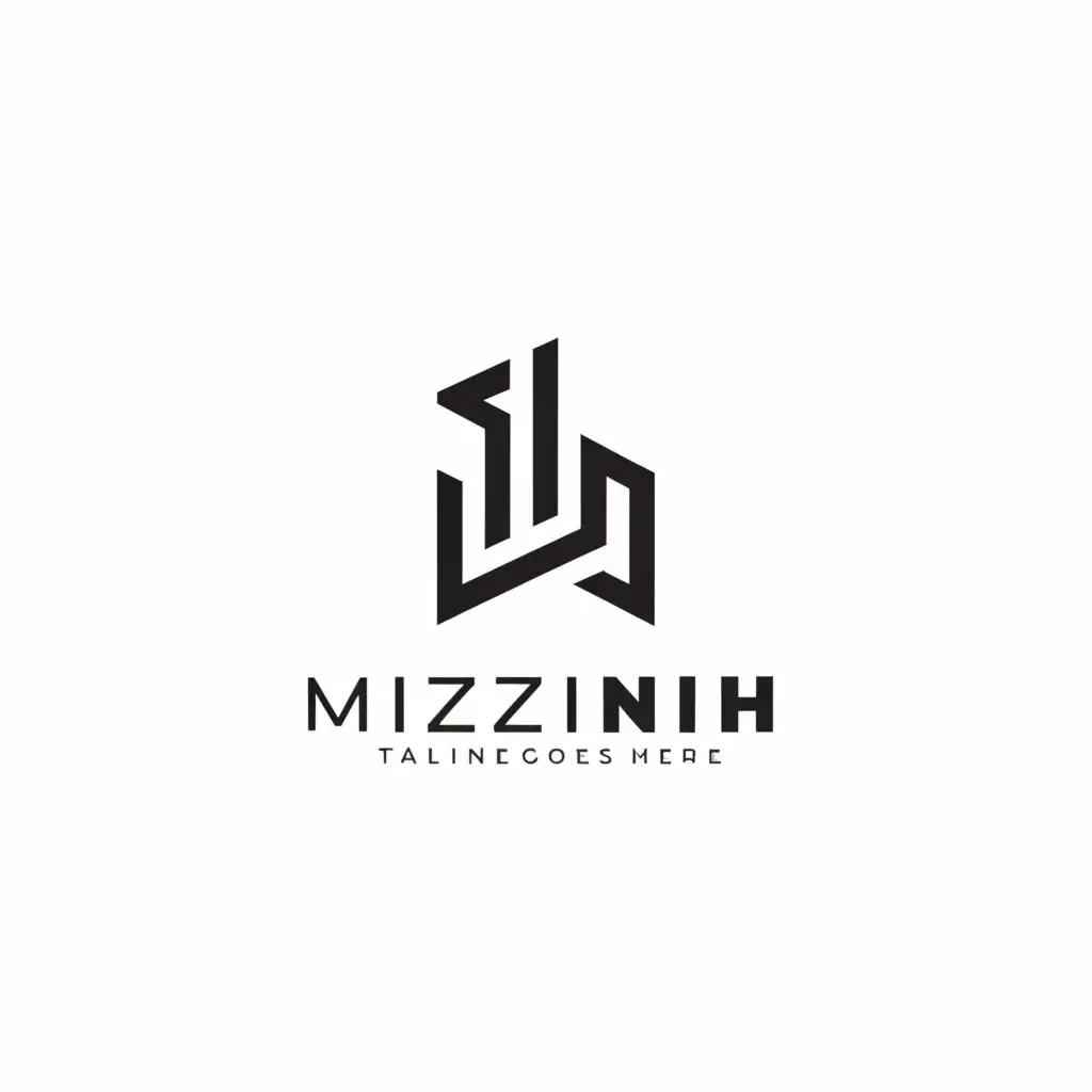 a logo design,with the text 'mizinih', main symbol:M,Minimalistic, clear background, Strong M, pokemon like