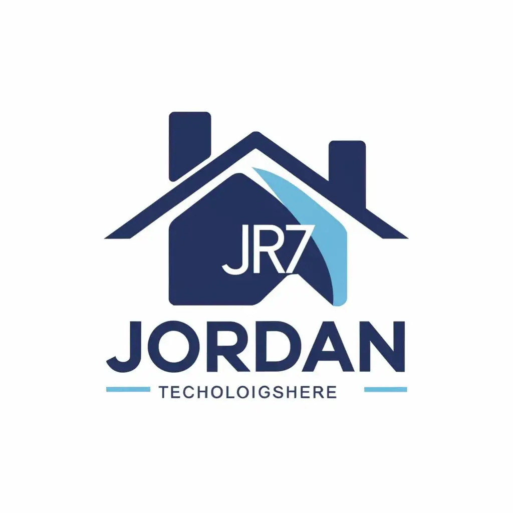 logo, House, with the text "Jordan JR7", typography, be used in Technology industry