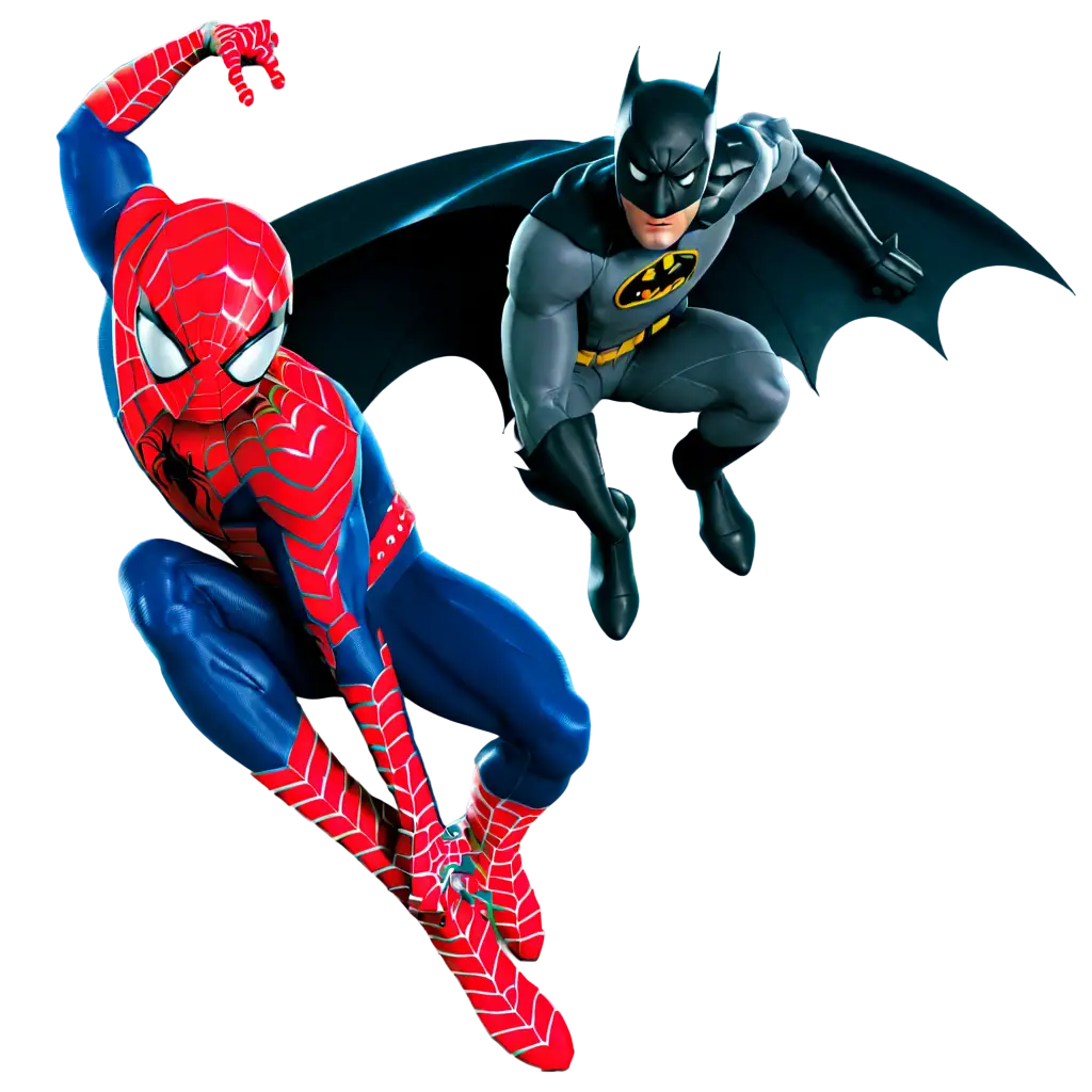 Dynamic-PNG-Image-Spiderman-and-Batman-TeamUp-Illustration