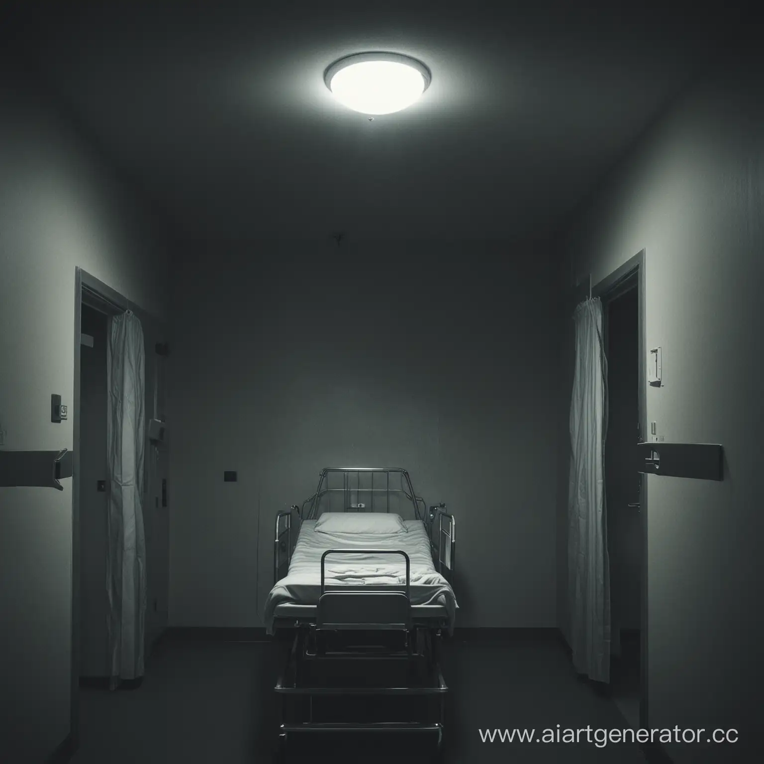 Solitary-Hospital-Room-in-Dim-Light