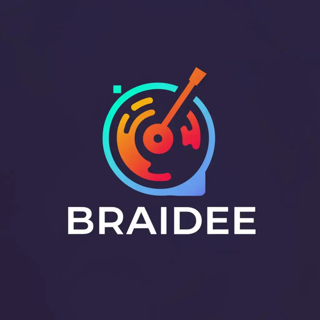 a logo design,with the text "Braidee", main symbol:Vinyl record,Moderate,clear background