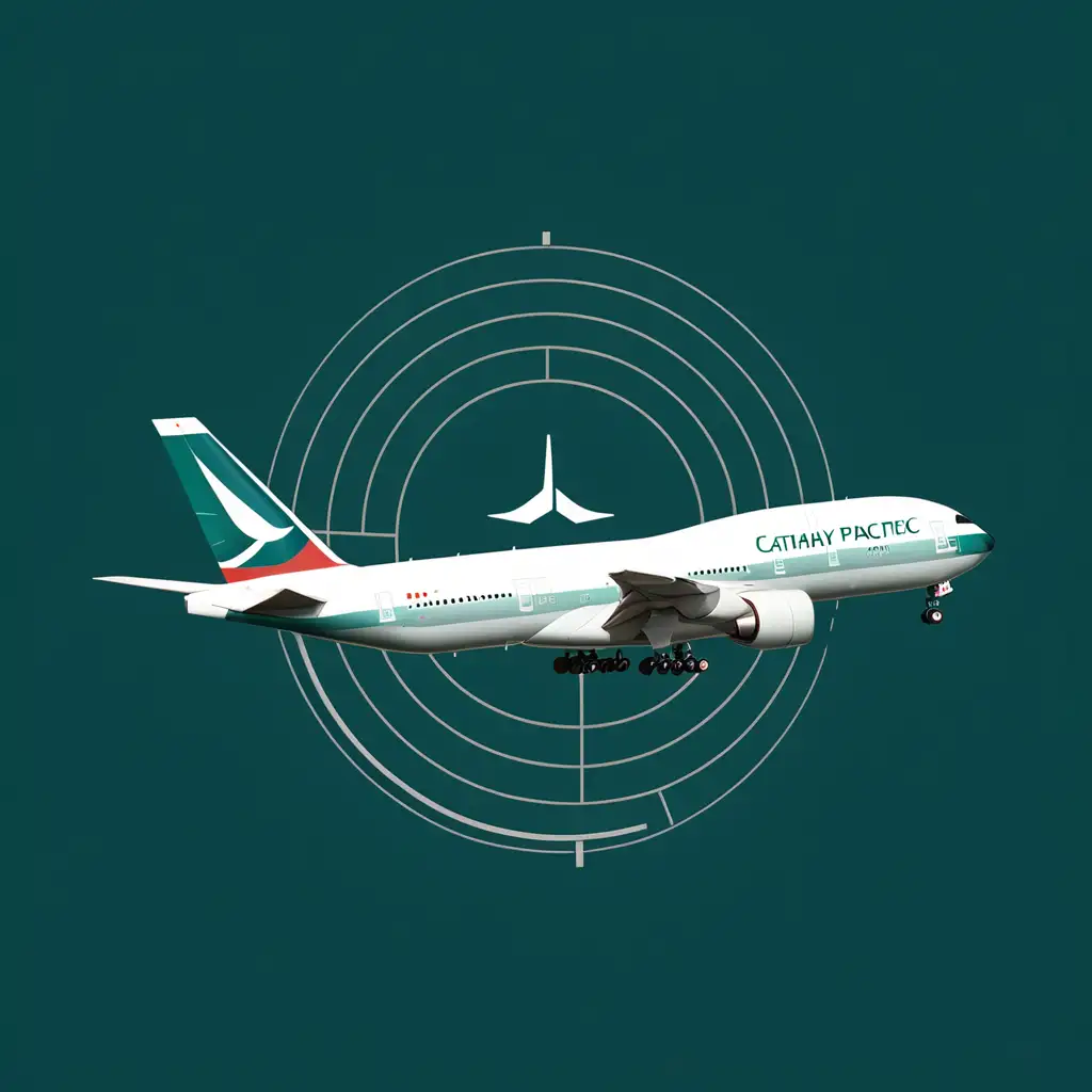 Cathay Pacific uçak radarı için tasarım. Cathay Pacific airlines logo renklerini kullanın. çerçeve kullanma. tam ekran olacak. icon efekti kullanma.