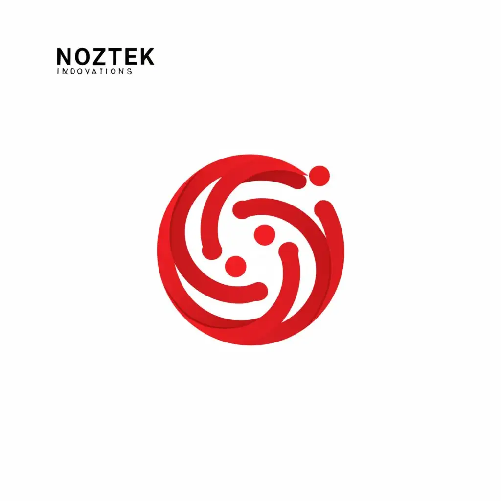 a logo design,with the text "Noztek innovations", main symbol:23 9 , golden ratio, red,Minimalistic,be used in Technology industry,clear background