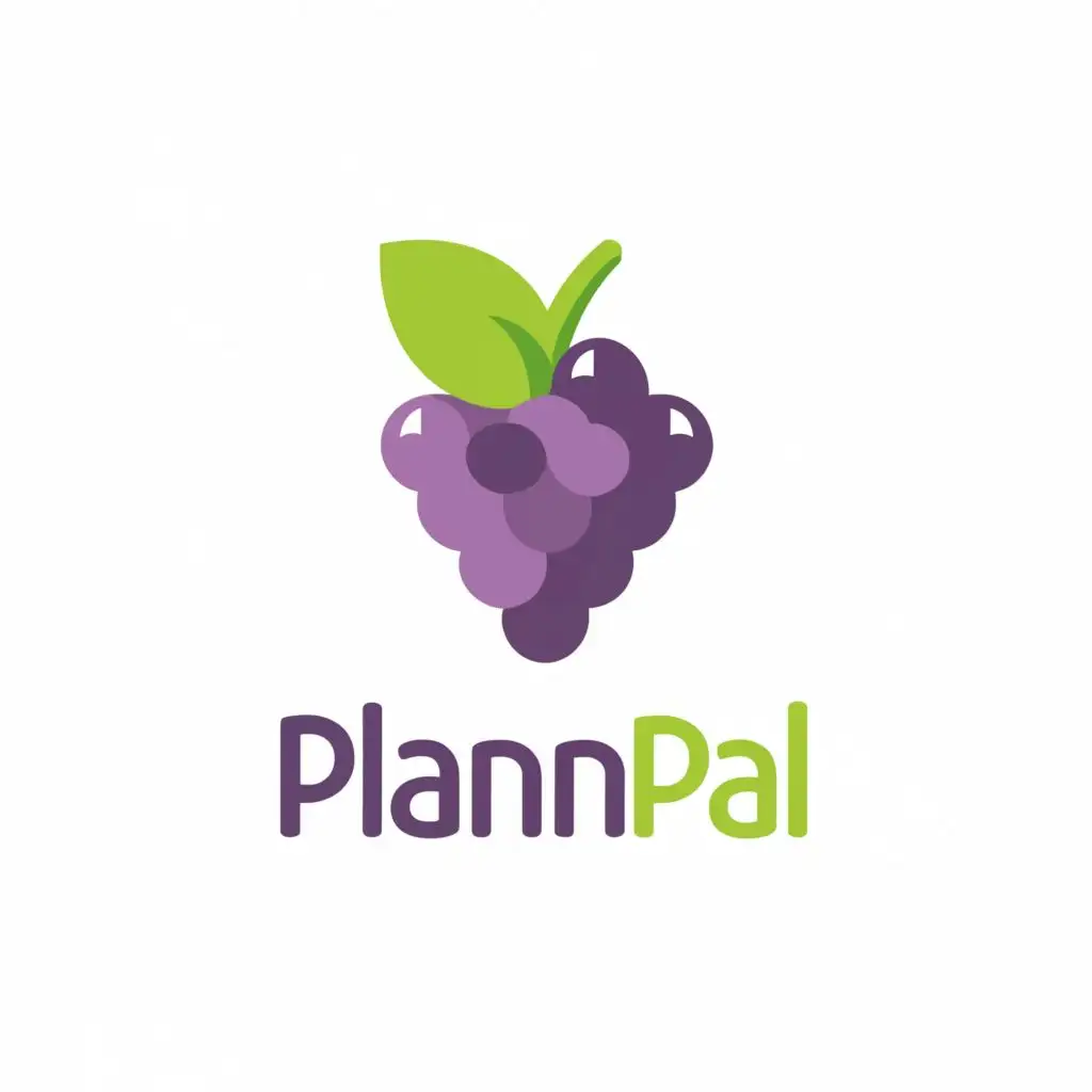 logo, purple, light green, grape, schedule, with the text "planpal", typography, be used in Events industry
