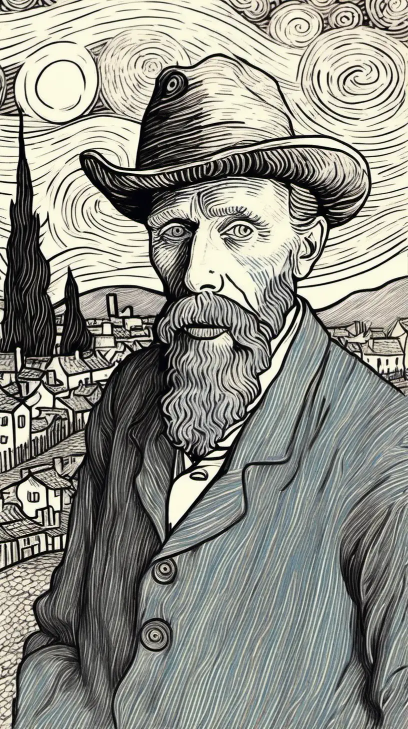 how to drawing Van GOGH 