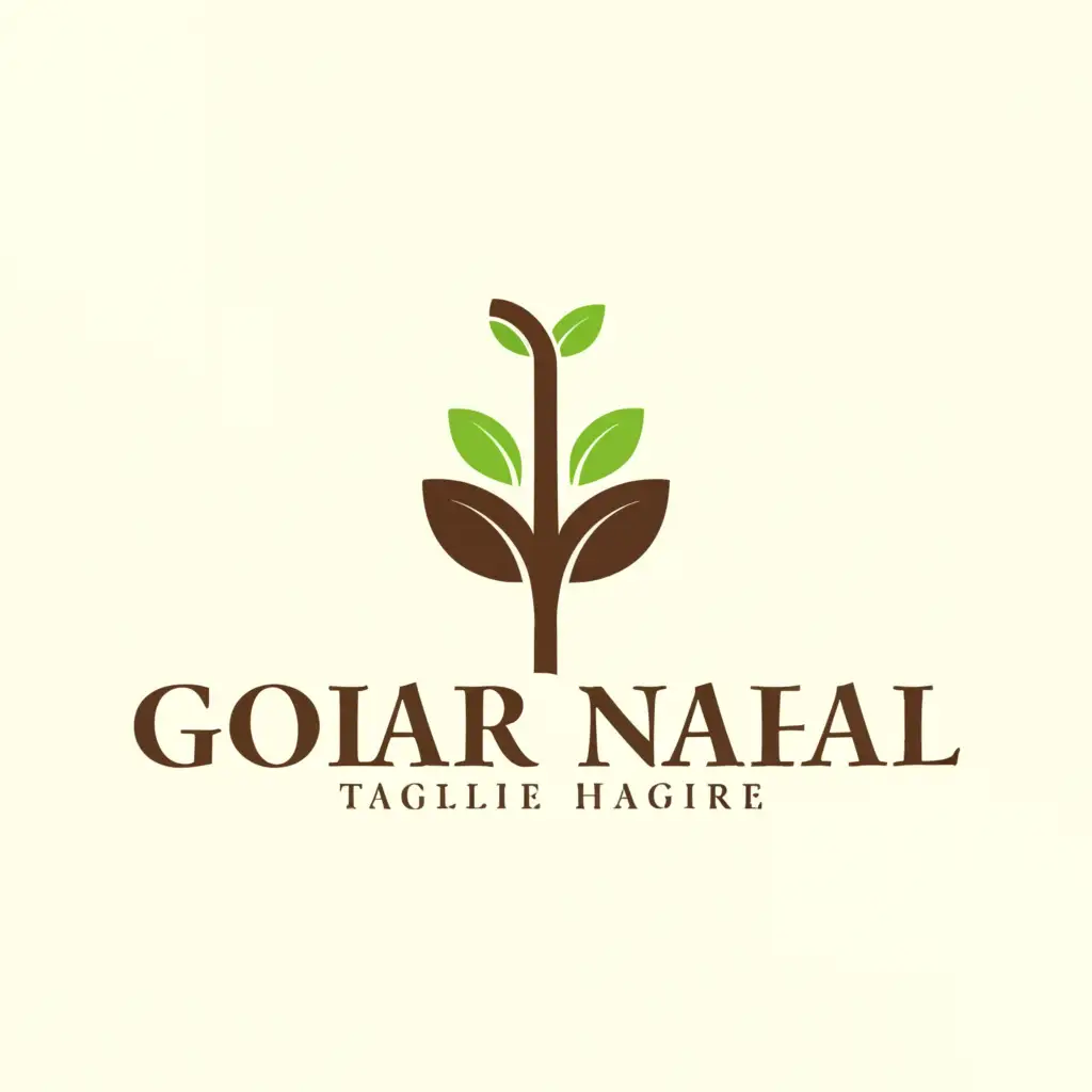 a logo design,with the text "Gohar nahal", main symbol:Sapling,Moderate,clear background