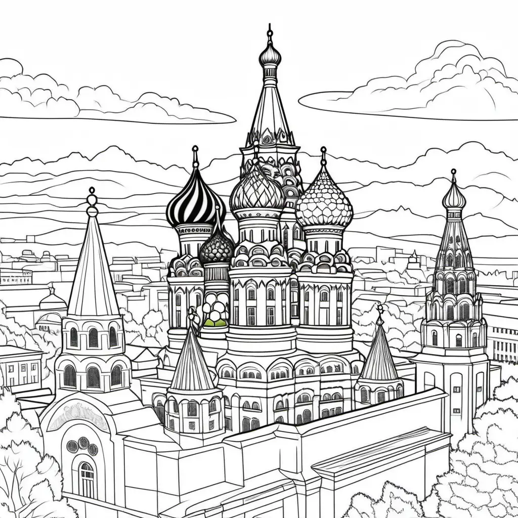 Russian Folk Art Coloring Page for Kids Traditional Patterns and Cultural Delight