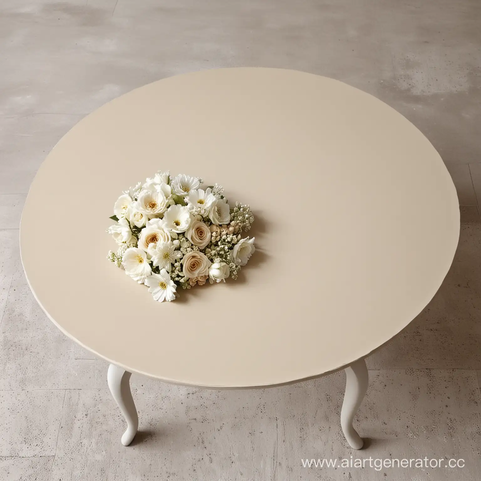 large scale in pastel beige tones  table 
 next  wite flower  
