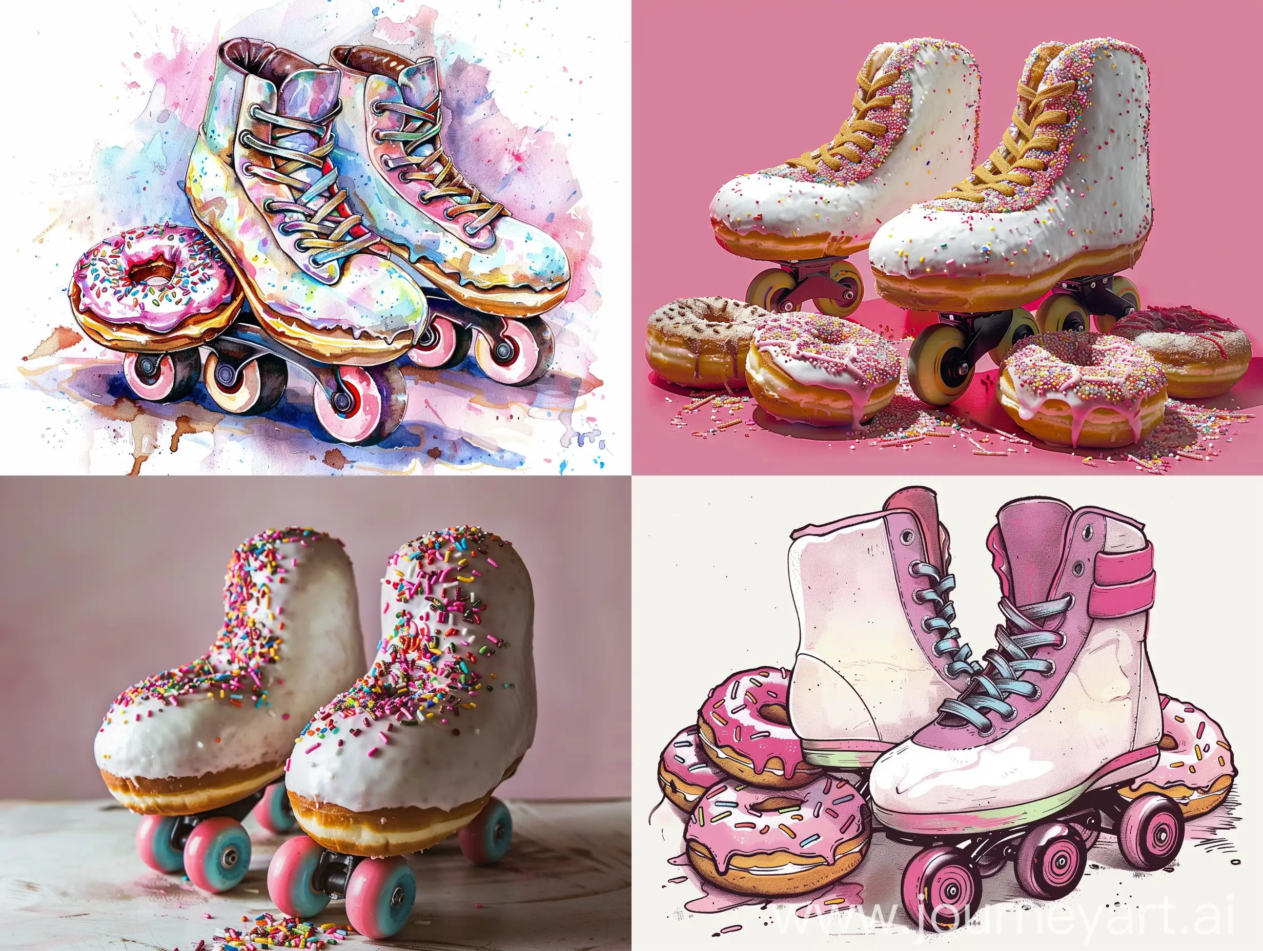 Joyful-Roller-Skating-with-Colorful-Donuts