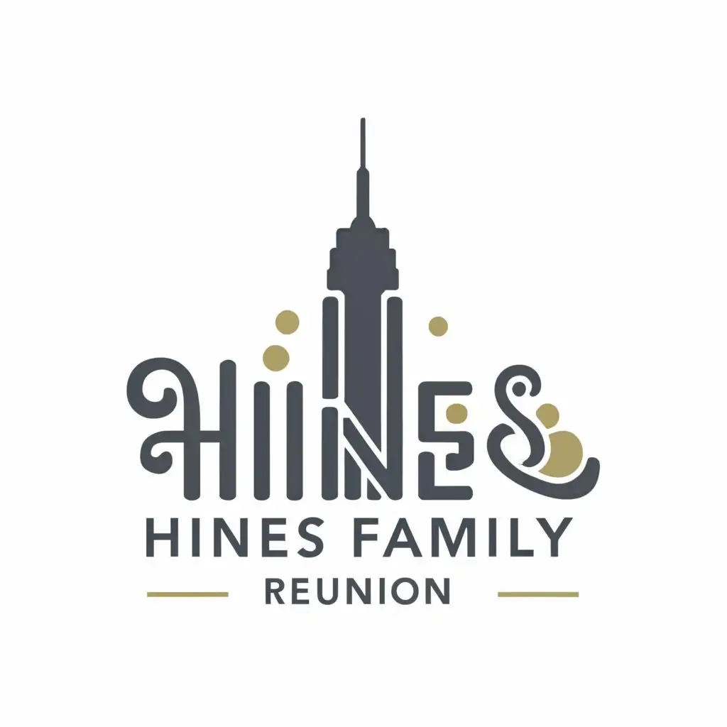 LOGO-Design-For-Hines-Family-Reunion-Iconic-Empire-State-Building-in-Minimalistic-Style