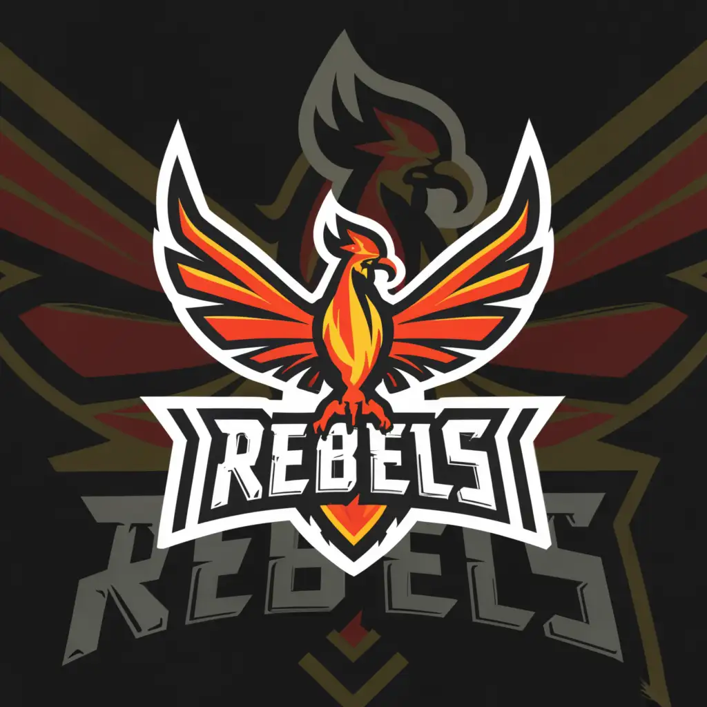 a logo design,with the text "rebels", main symbol:phoenix,Moderate,be used in Sports Fitness industry,clear background