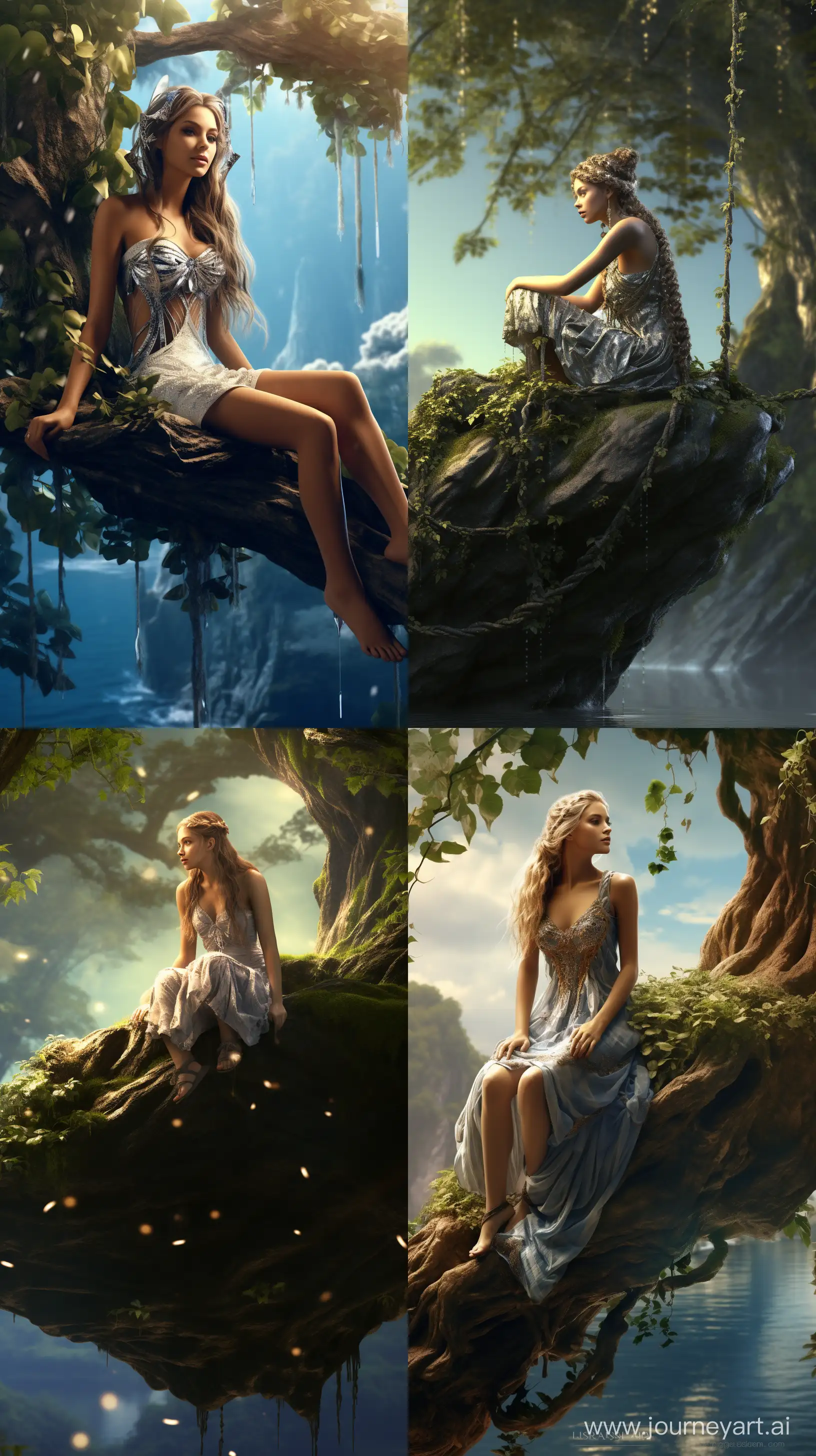 Enchanting-Fairy-Perched-Atop-a-WaterKissed-Tree-Stunning-3D-Fantasy-Art