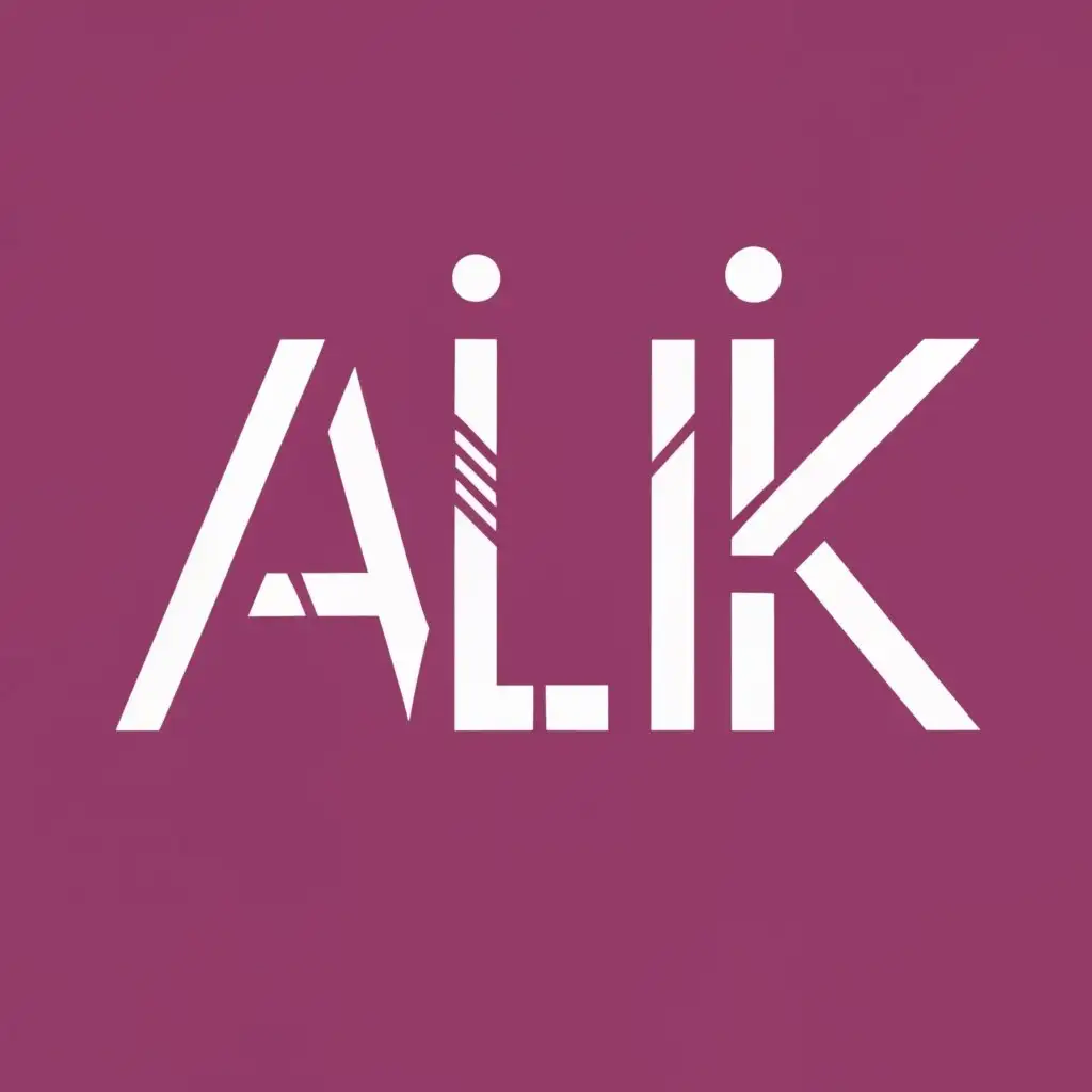 logo, online page selling technology makeup health and care products, with the text "Alik", typography