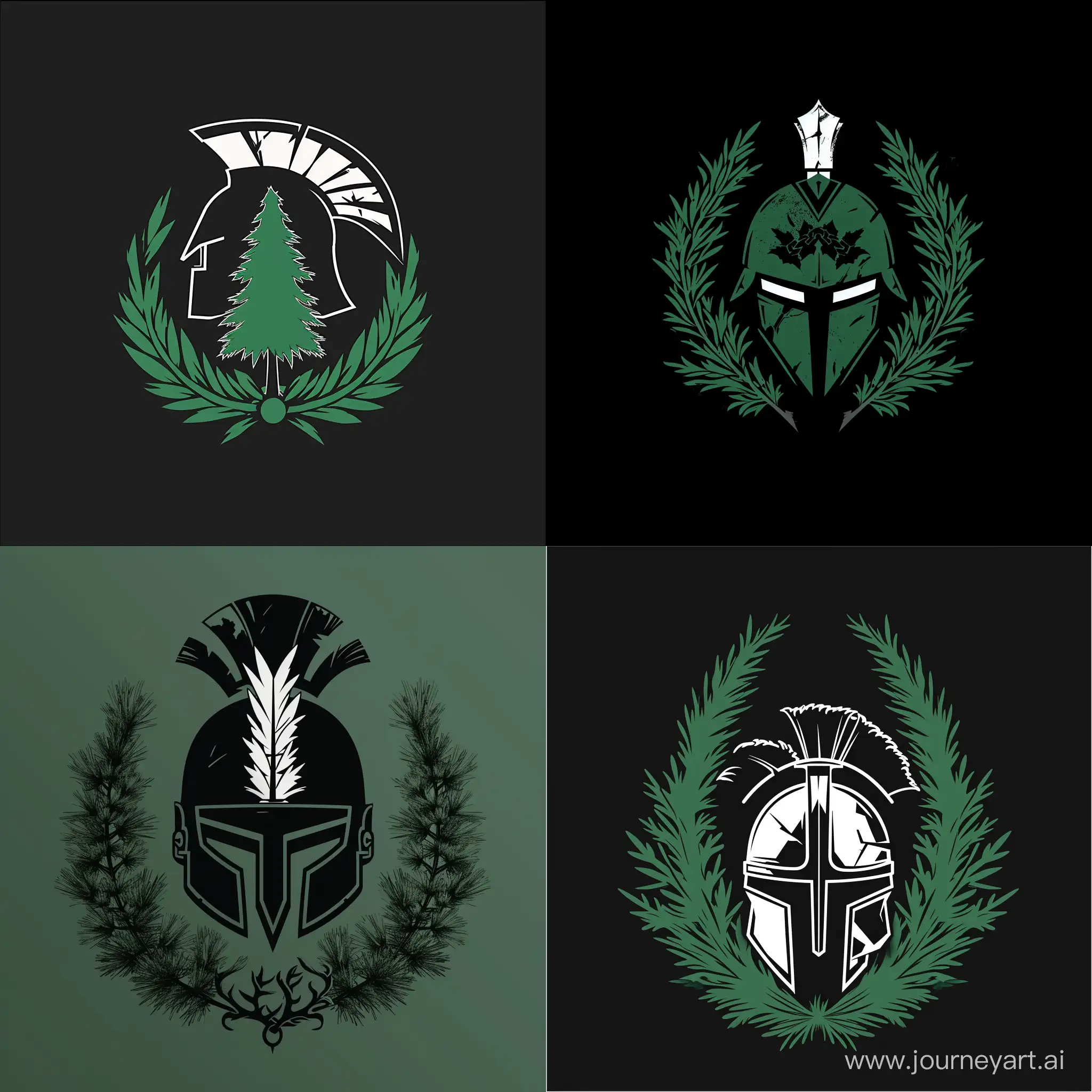 Minimalistic-Dota-2-Team-Logo-with-Laurel-Wreath-Pine-Tree-and-Gladiator-Helm