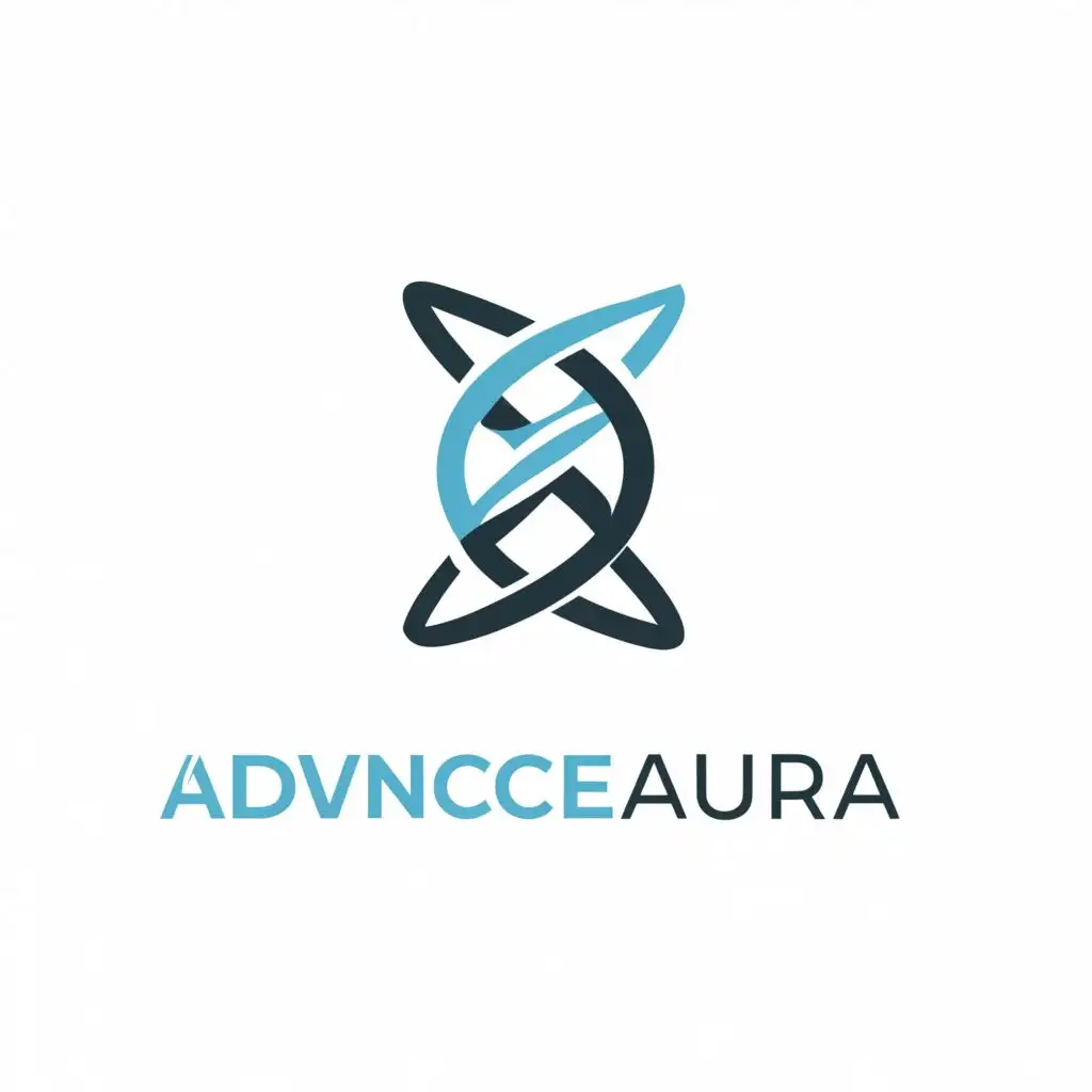 a logo design,with the text "AdvanceAura", main symbol:DNA, Spiral, Infinity, upward arrow,Minimalistic,be used in Sports Fitness industry,clear background