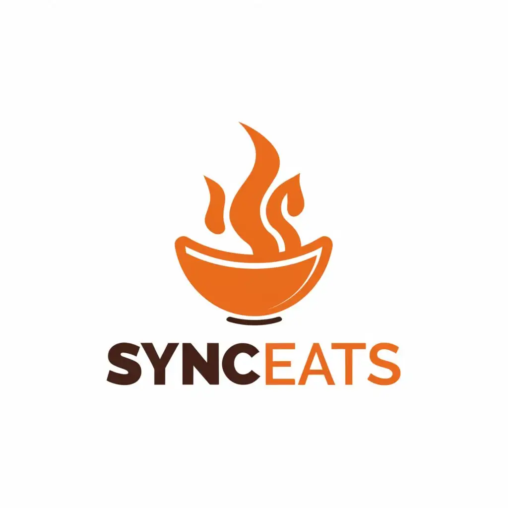 a logo design,with the text "Sync Eats", main symbol:Chilli fire bowl,Moderate,be used in Restaurant industry,clear background