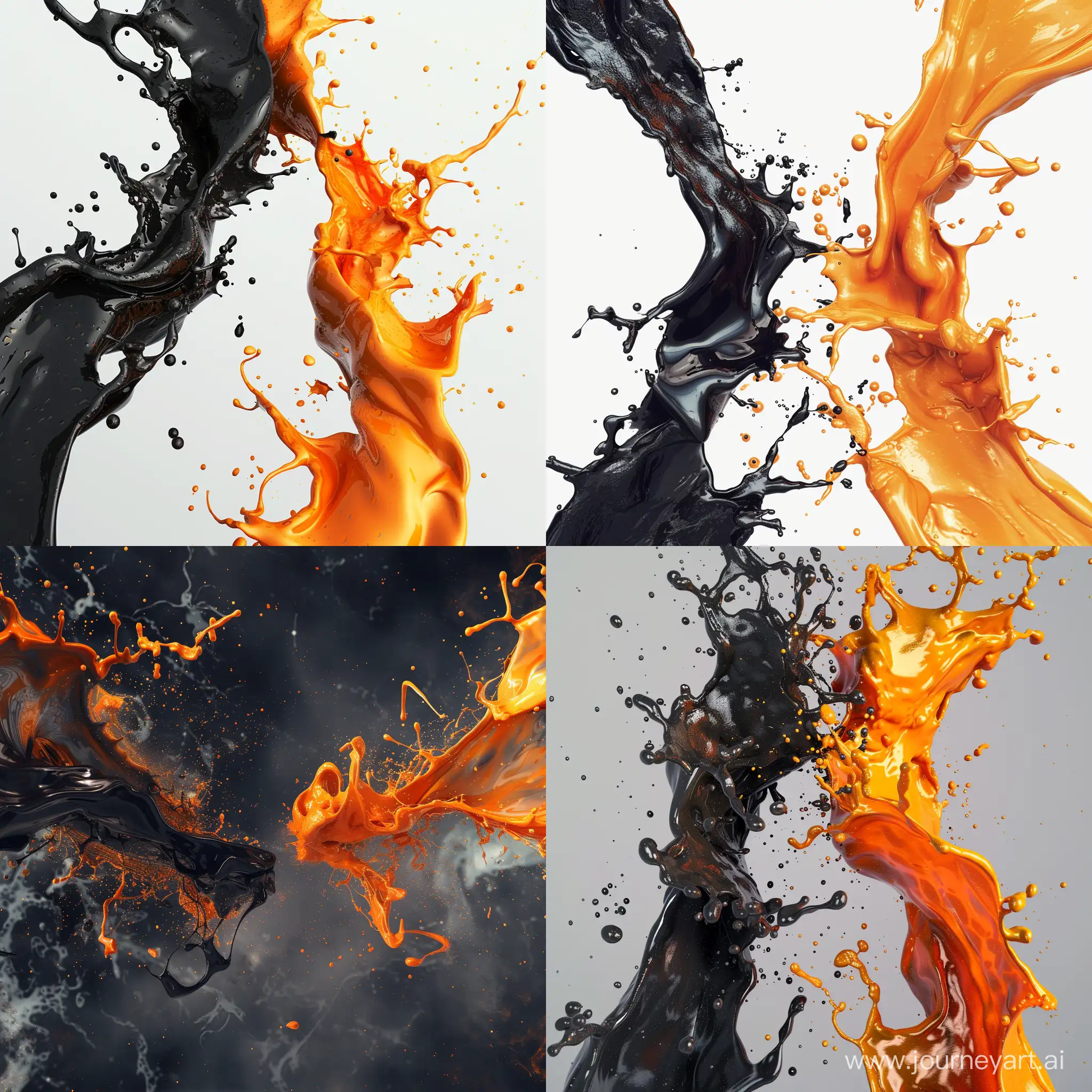 Cosmic-Collision-Black-and-Orange-Paint-in-Unreal-Quality