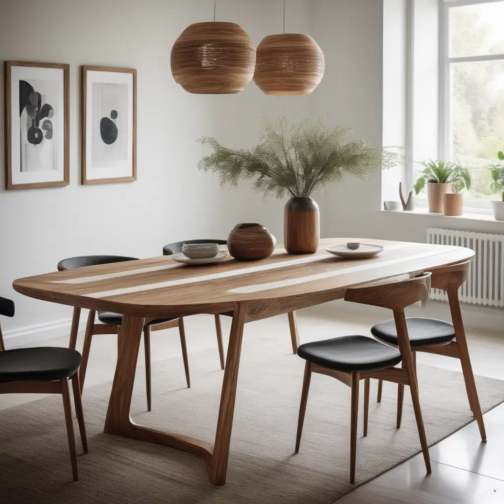 Contemporary Elegance Stylish Modern Wooden Dining Table