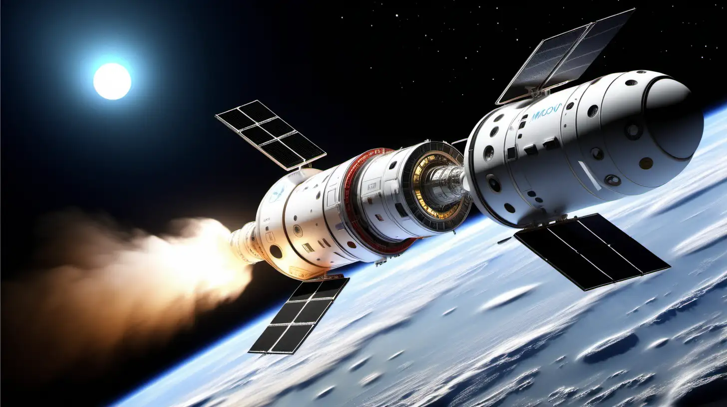 Realistic Futuristic Chinese Spacecraft Journey to the Moon