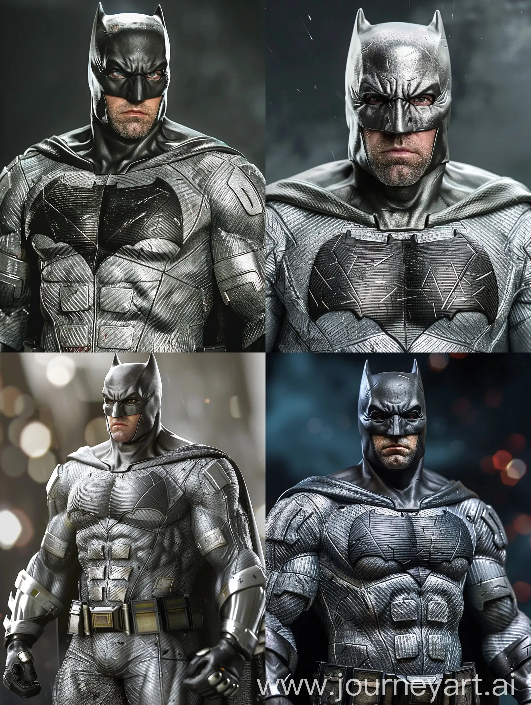batfleck in sliver and ultra realistic
